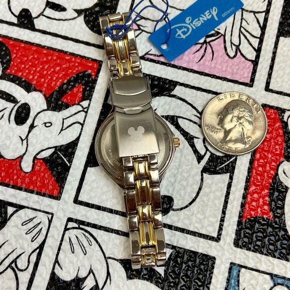 Disney Mickey Mouse Two-Tone Ladies Watch Moving Arms Original Hang Tag - Picture 12 of 14